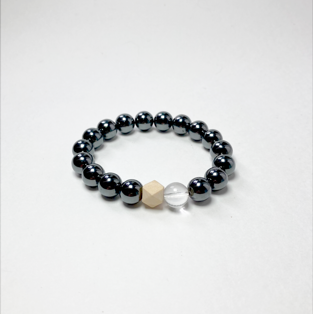 Hematite x Clear Quartz Gemstone Bracelet - Focus