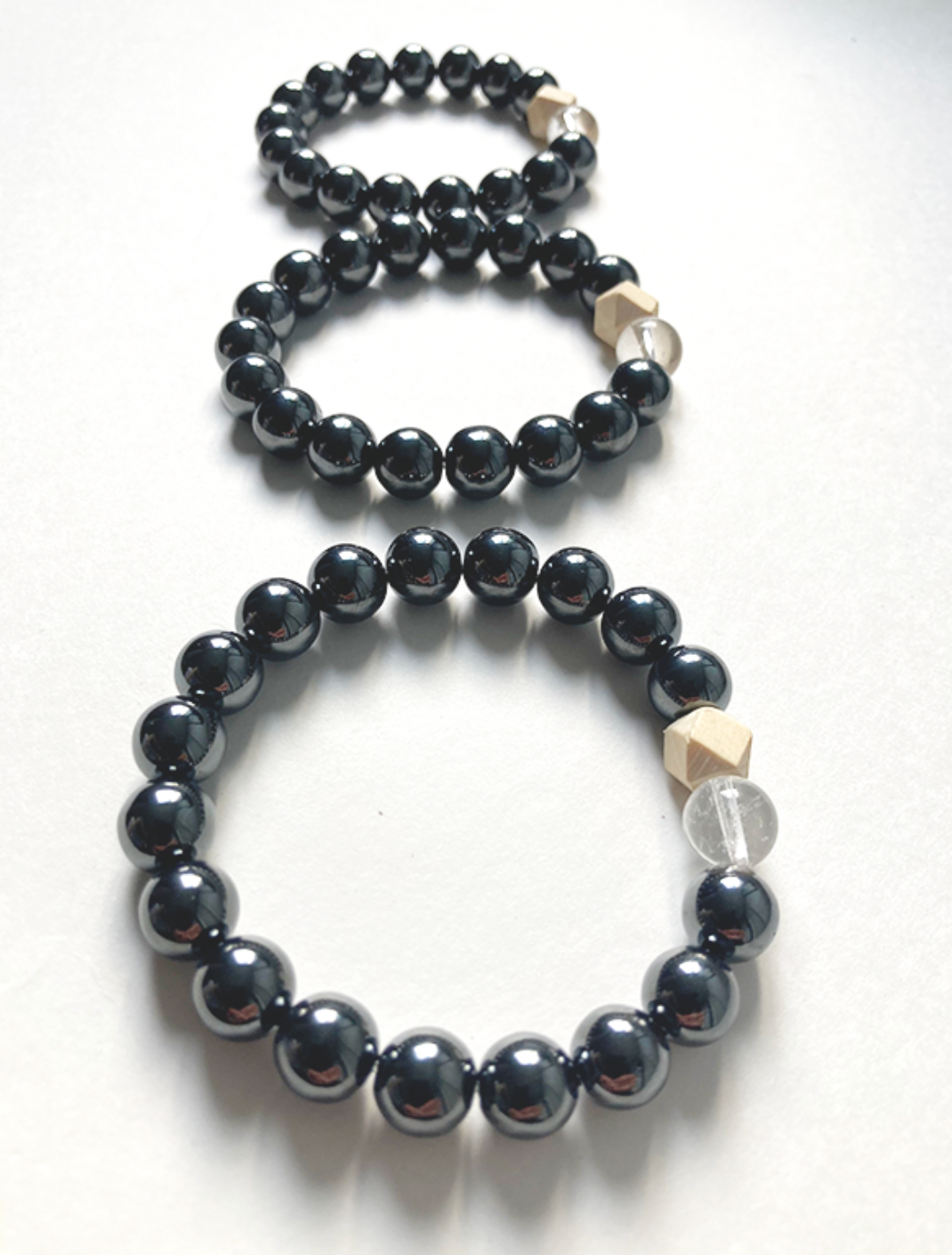 Hematite x Clear Quartz Gemstone Bracelet - Focus