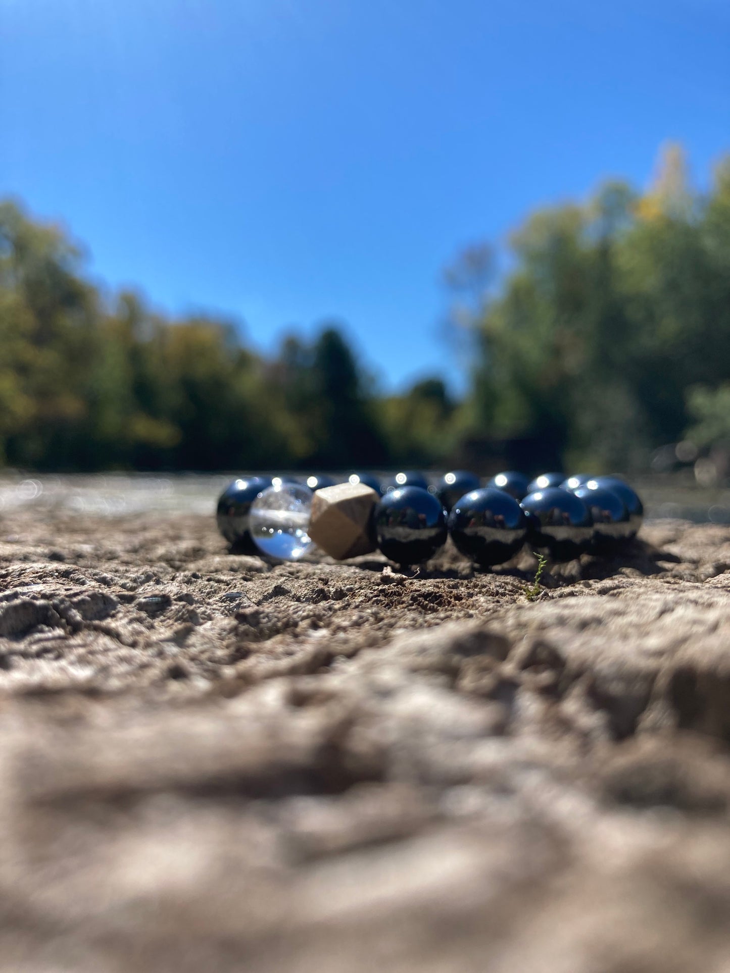 Hematite x Clear Quartz Gemstone Bracelet - Focus