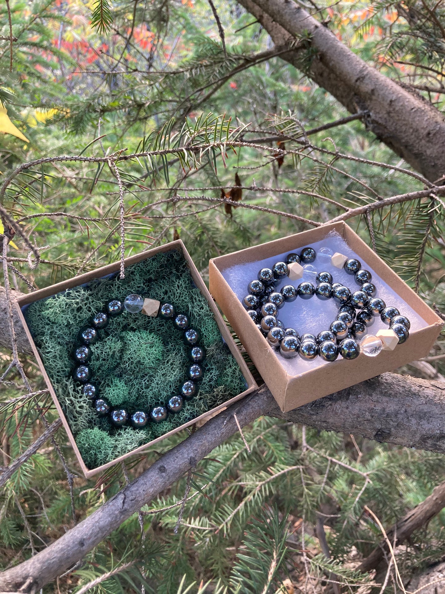 Hematite x Clear Quartz Gemstone Bracelet - Focus