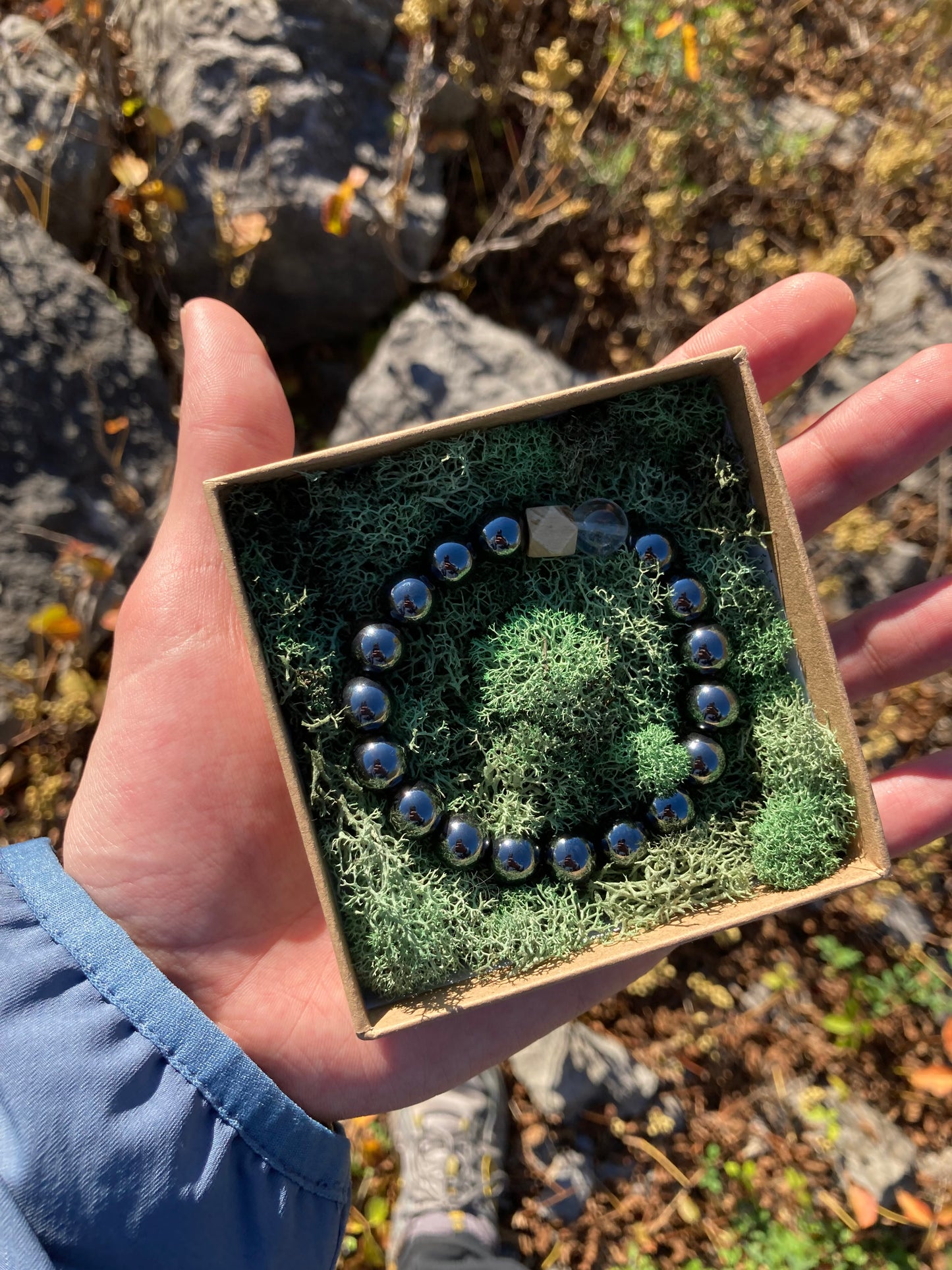 Hematite x Clear Quartz Gemstone Bracelet - Focus